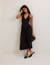Black Halterneck Amie Midi Dress