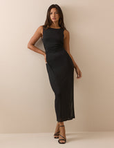 Black Jersey Margot Midi Dress