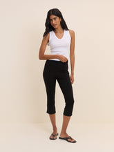 Black Jersey Ponte Capris Trousers