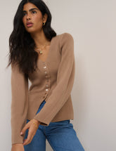 (HOLD) Light Brown Longline Cardigan
