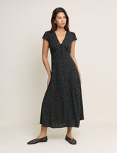 Black Polka Dot Avery Midi Dress