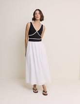 Black and White Jersey Kayla Midi Dress