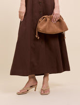 Beige Suede Flip Flop Heel