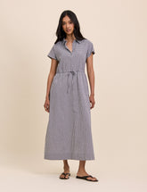Black and White Gingham Mason Shirt Midi Dress