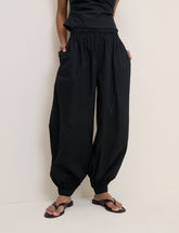 Black Cuffed Riley Trousers