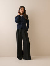Black High Waisted Rue Wide Leg Trousers