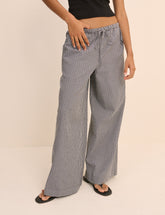 Black Gingham Relaxed Trousers