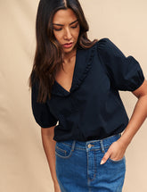 Black Collared Emmie Blouse