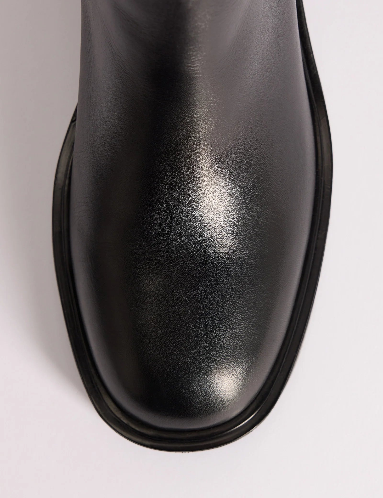 Black Leather Knee High Boots