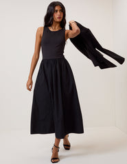 Black Sleeveless Vera Midi Dress