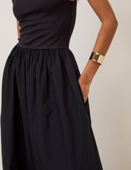 Black Sleeveless Vera Midi Dress