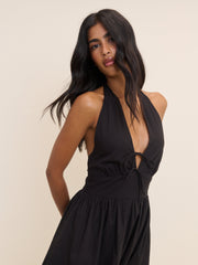 Black Halterneck Lilijana Midi Dress