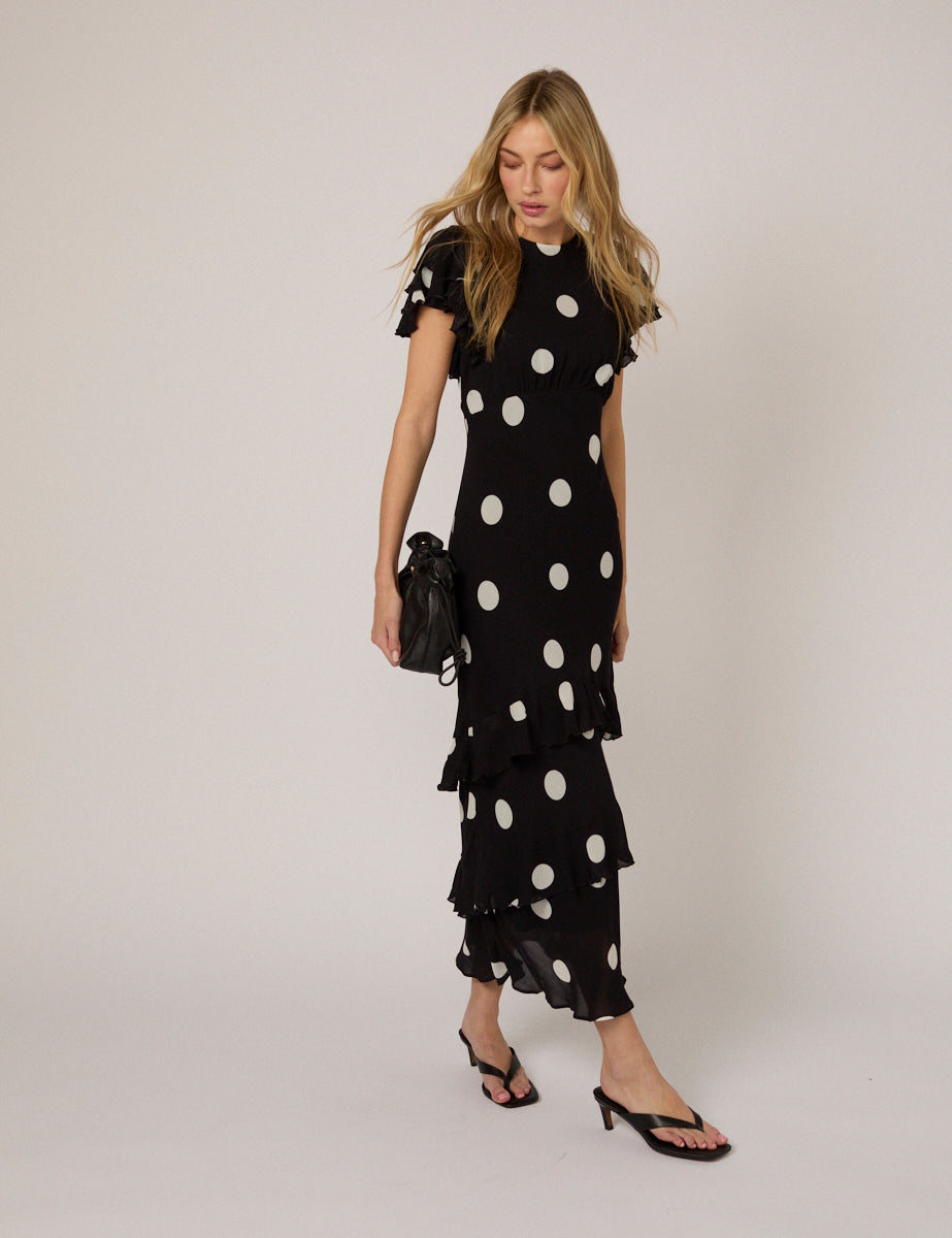 Black Polka Dot Marley Maxi Dress