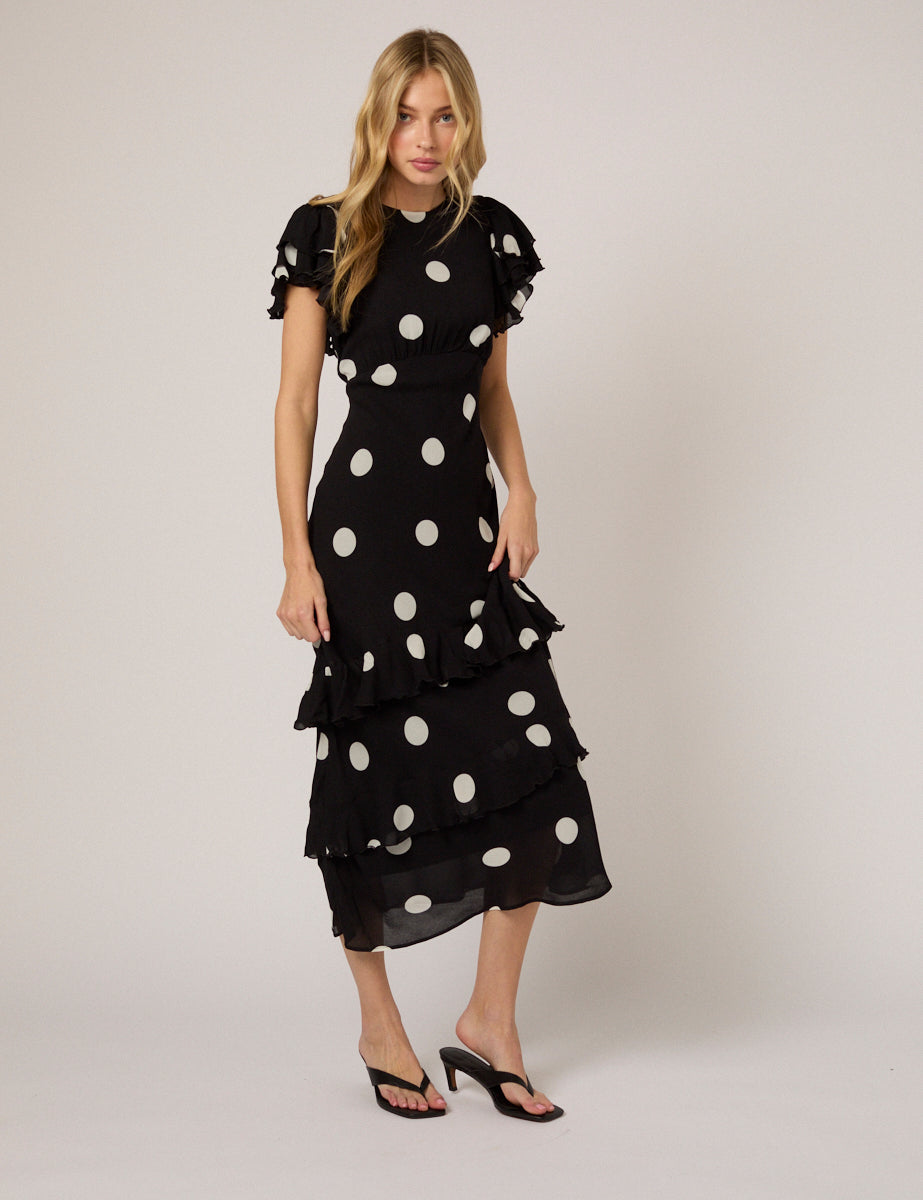 Black Polka Dot Marley Maxi Dress