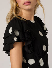 Black Polka Dot Marley Maxi Dress