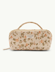 Beige Floral Makeup Bag