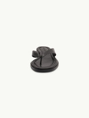 Black Leather Flip Flops