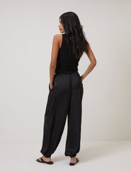 Black Balloon Cuffed Trousers