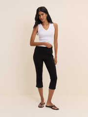Black Jersey Ponte Capris Trousers