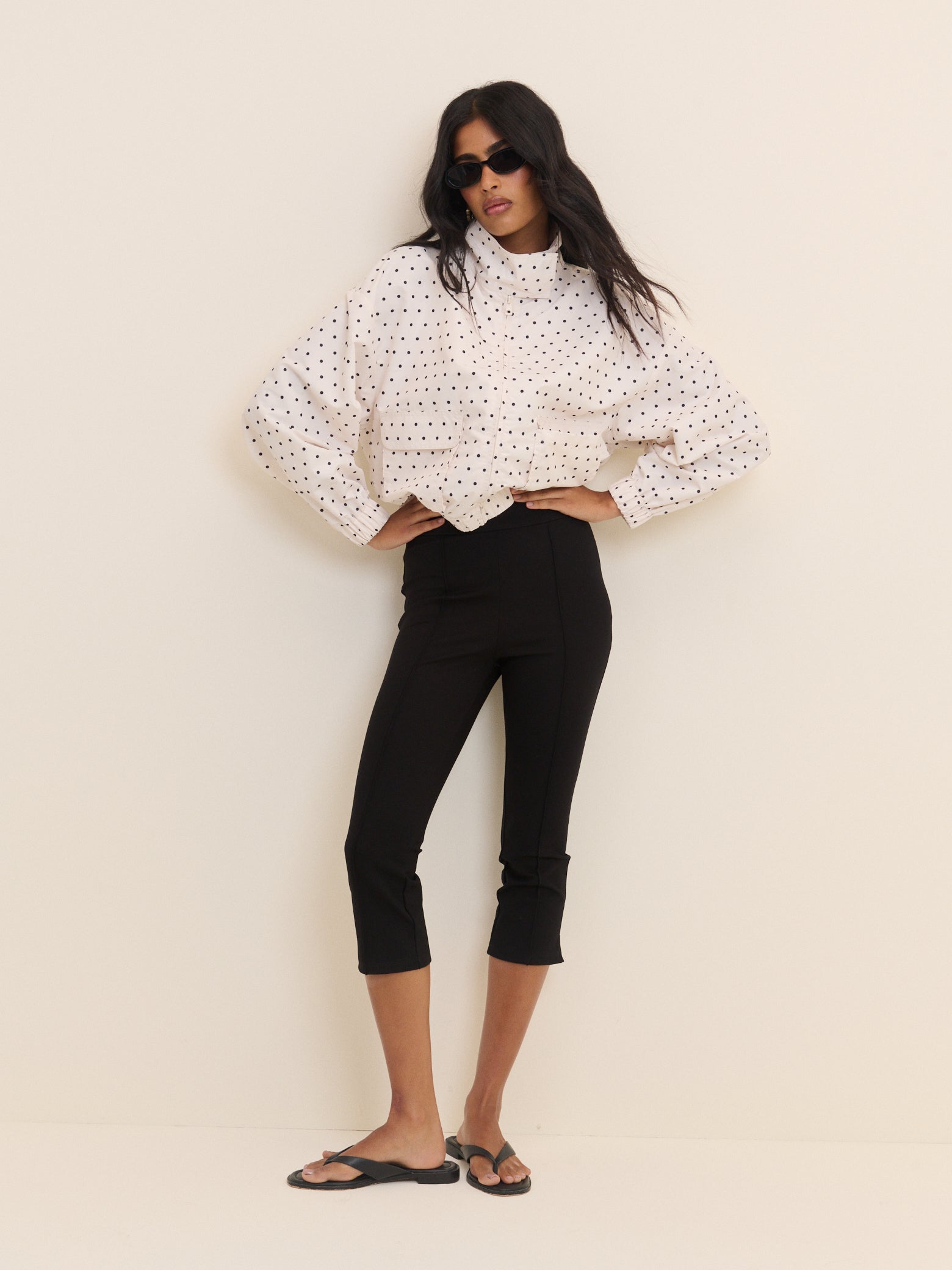 Black Jersey Ponte Capris Trousers