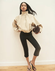 Black Jersey Ponte Capris Trousers