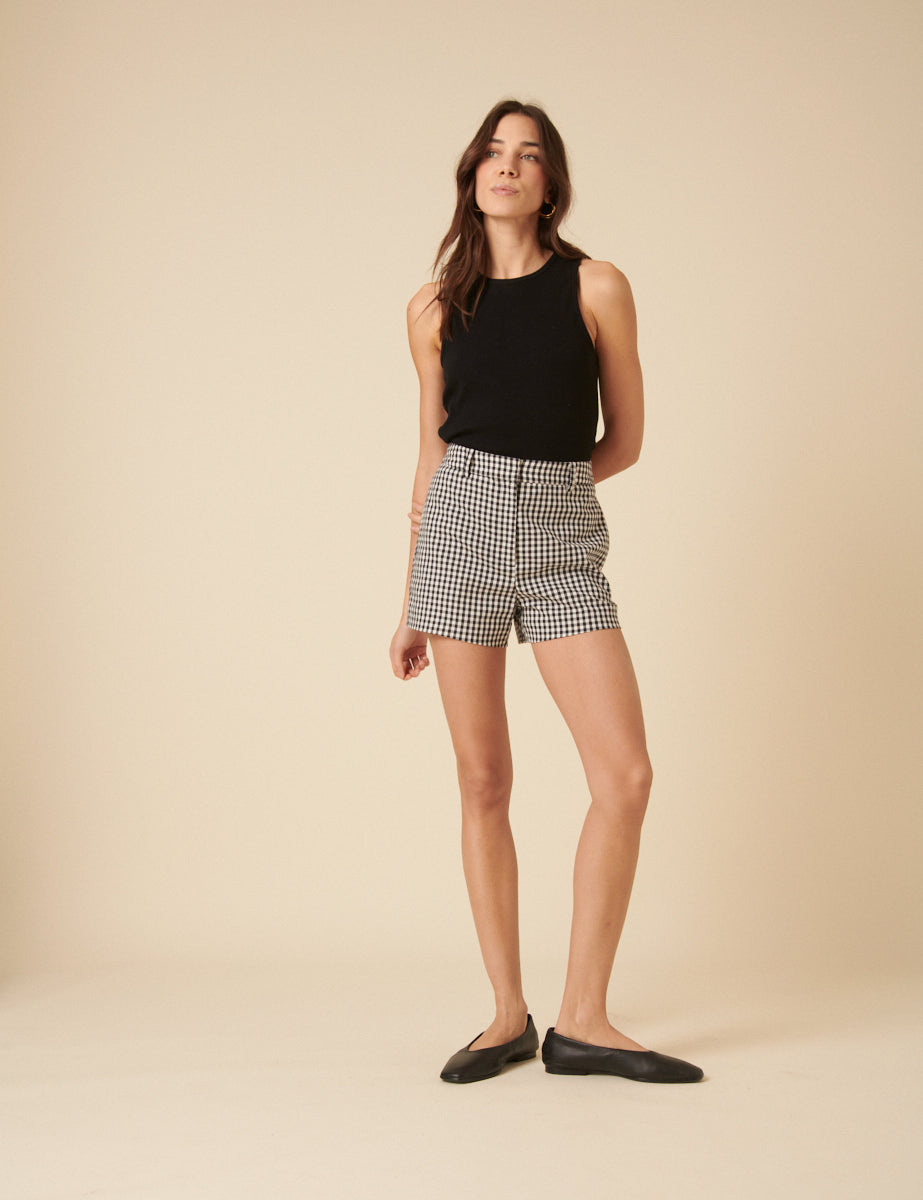 Black Harper Gingham Shorts