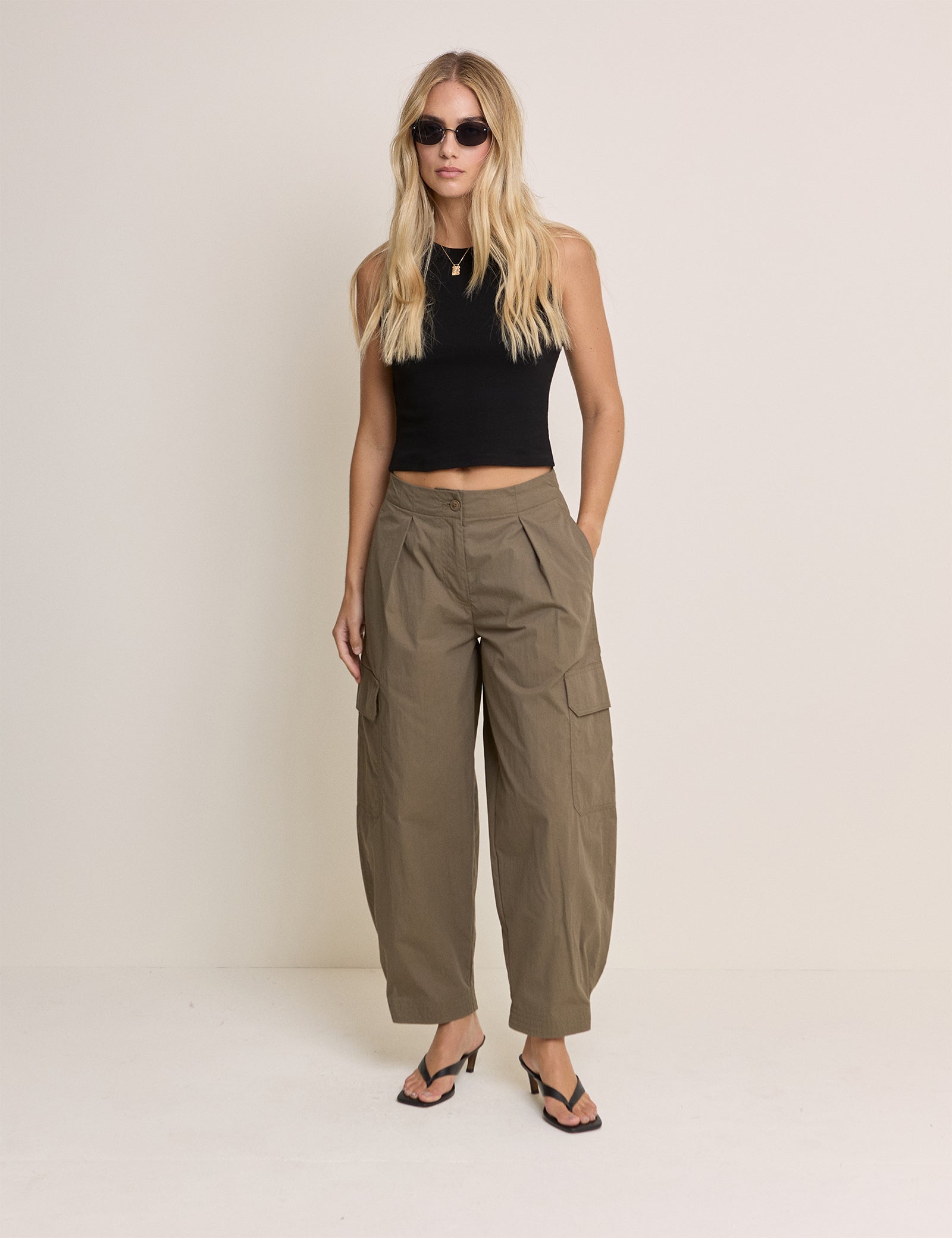 Black Cropped Racer Vest
