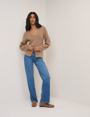 (HOLD) Light Brown Longline Cardigan