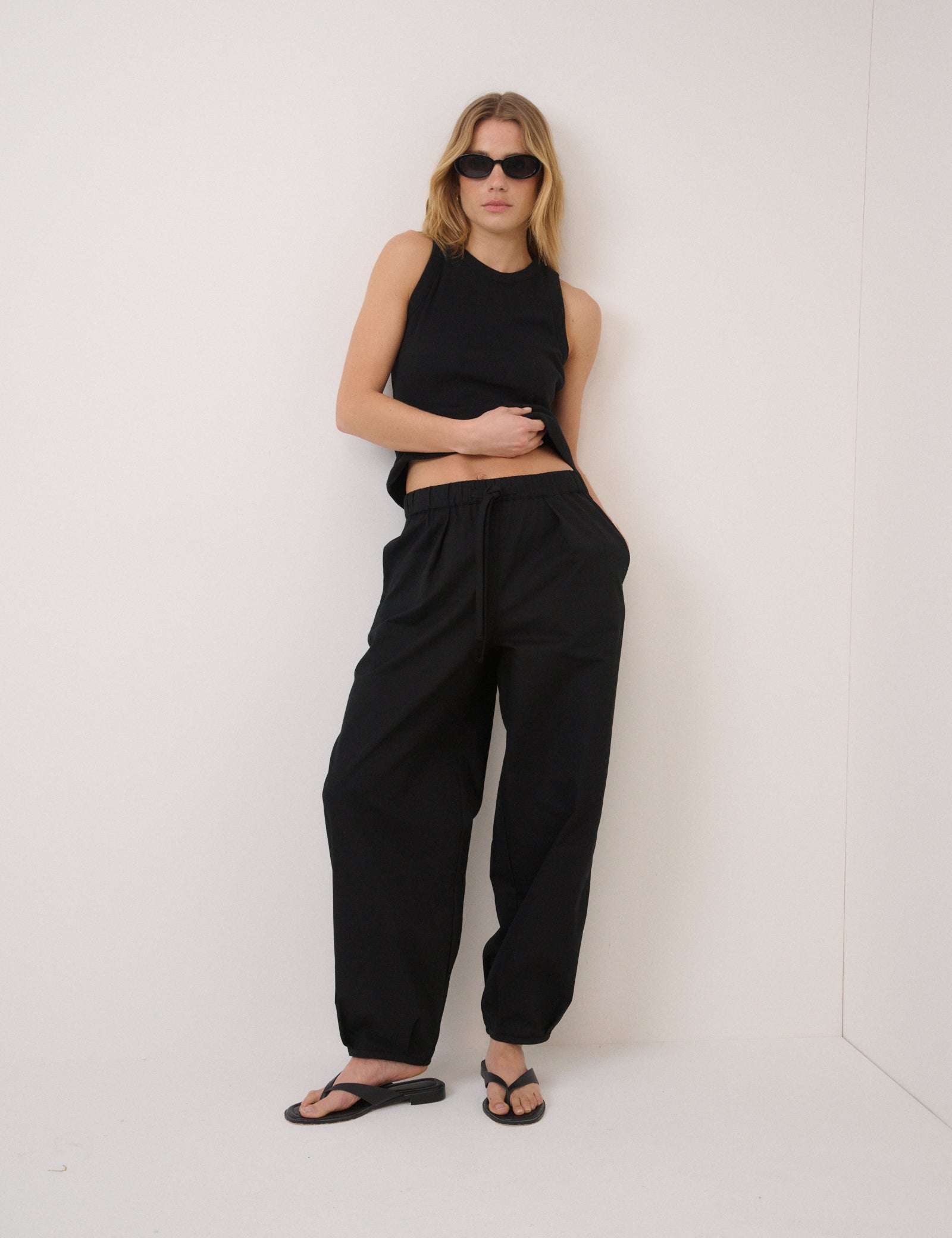 Black High Waisted Balloon Leg Trousers
