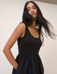 Black Sleeveless Colorado Midi Dress