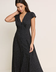 Black Polka Dot Avery Midi Dress