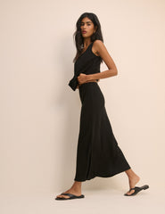 Black Mila Midi Slip Skirt