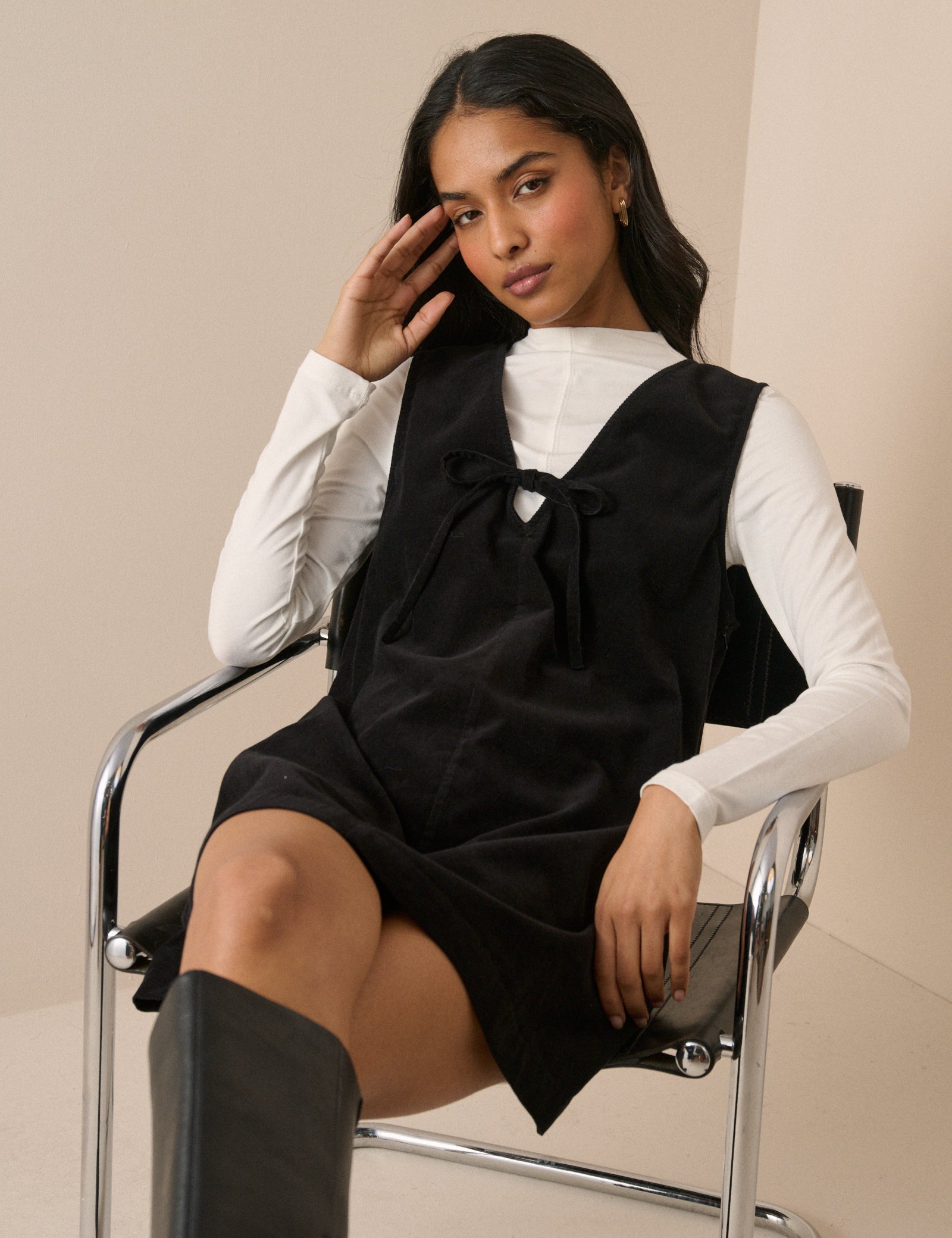 Black Cord Nila Shift Mini Dress