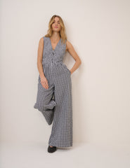 Black Gingham Jumpsuit