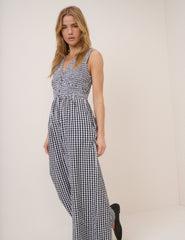 Black Gingham Jumpsuit