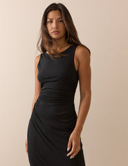 Black Jersey Margot Midi Dress