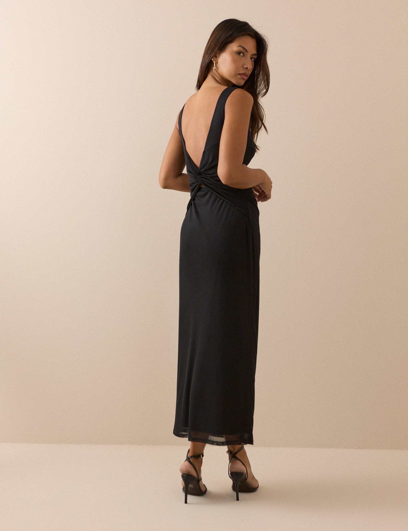 Black Jersey Margot Midi Dress