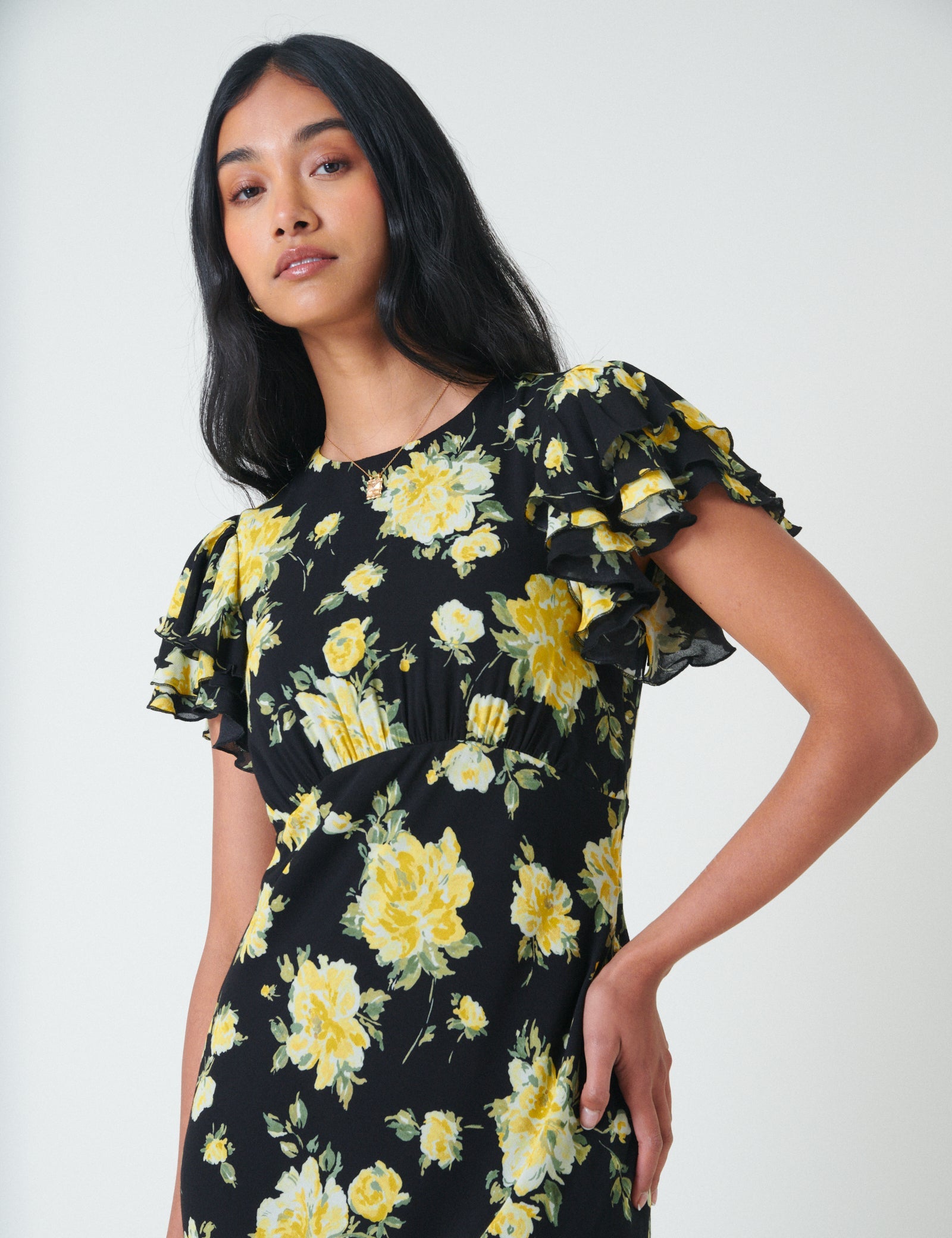 Black Floral Marley Maxi Dress