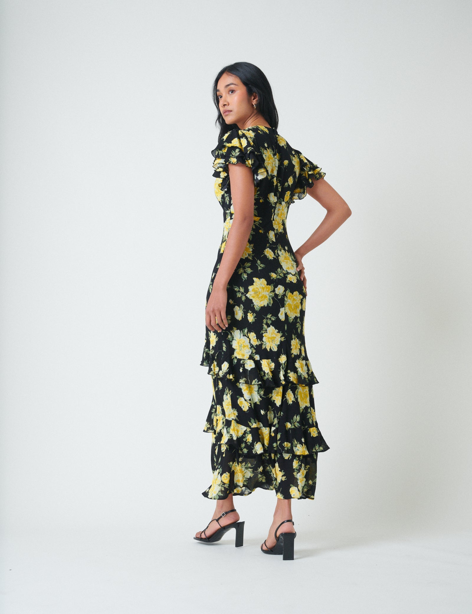 Black Floral Marley Maxi Dress