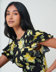 Black Floral Marley Maxi Dress