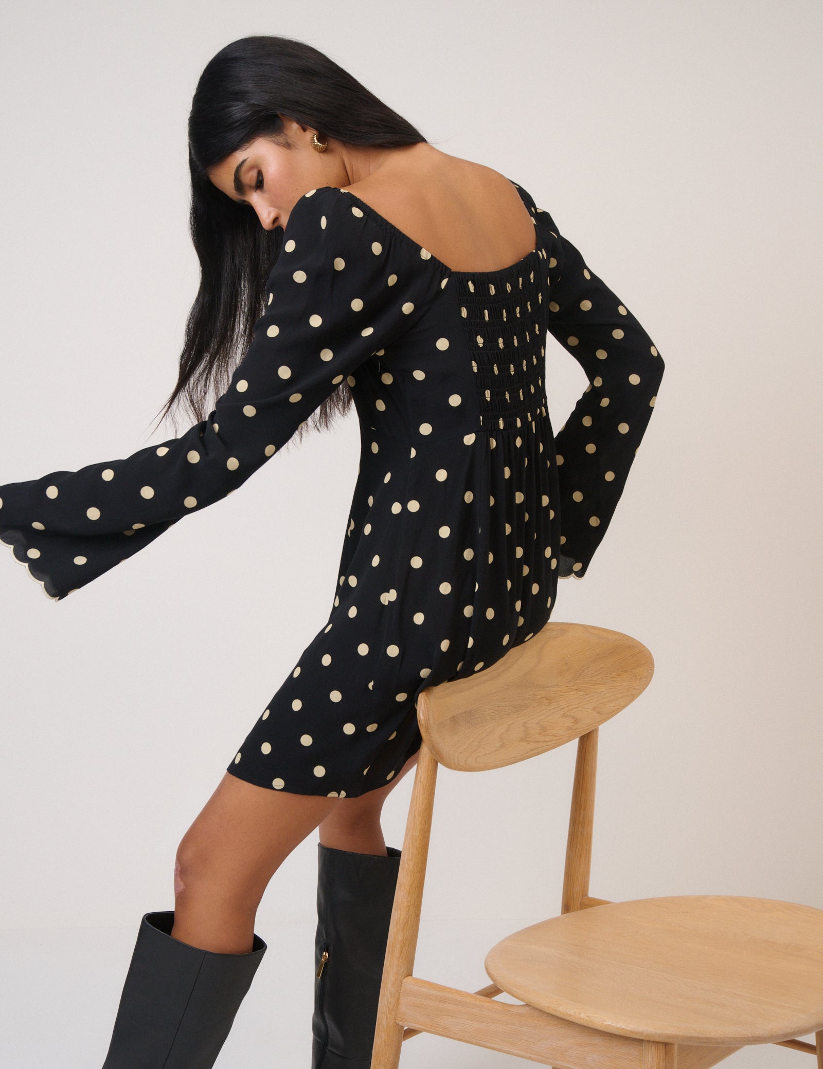 Black Polka Dot Lyon Mini Dress