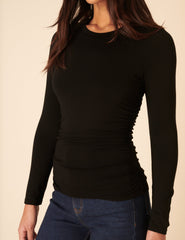 Black Crew Neck Long Sleeve Top