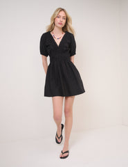 Black Puff Sleeve Madison Mini Dress