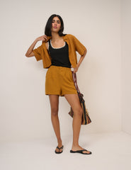 Black Crochet Trim Vest Top