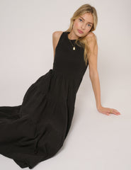 Black Sleeveless Charlie Midi Dress