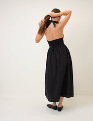 Black Halterneck Hallie Midi Dress