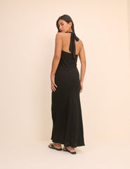 Black Halterneck Cali Maxi Dress