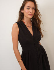 Black Sleeveless Starlight Midi Dress