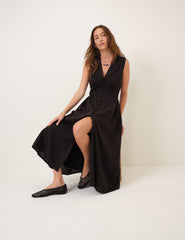 Black Sleeveless Starlight Midi Dress