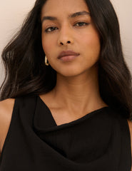 Black Draped Sleeveless Top